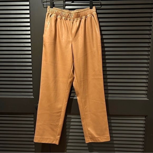 The Reset R Label, Brown Vegan Leather Pants, Size XS - Picture 1 of 7